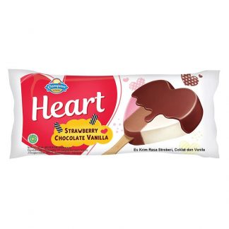 Campina Ice Cream Heart Straw Choco Vanilla 20 pcs/cart