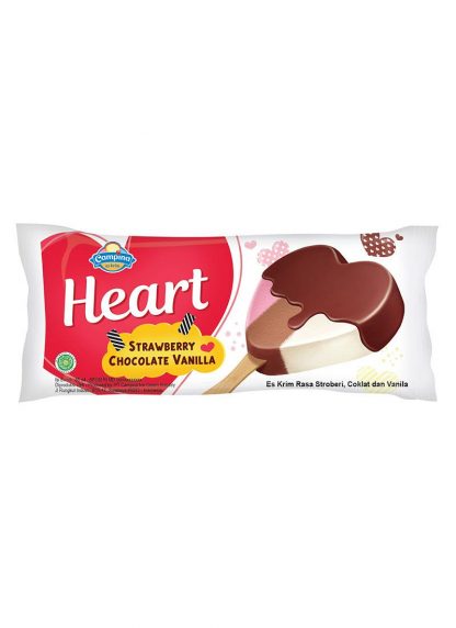 Campina Ice Cream Heart Straw Choco Vanilla 20 pcs/cart